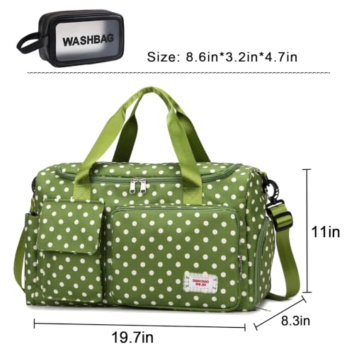 Image of Small Gym Bag for Women, Travel Duffle Bag Carry On Weekender Bag with Shoe Compartment