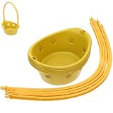 5 Pezzi Cestino per Fiori in Plastica con Manico, Giallo