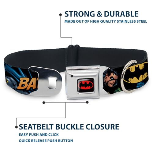 Collier de Chien Batman Buckle Down réglable en nylon noir et jaune - 5