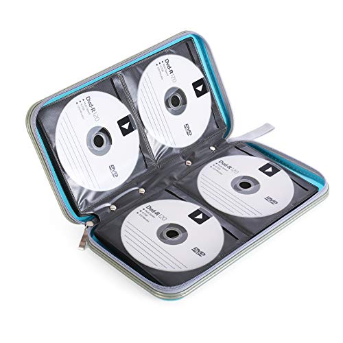 Hard Cd Case Bright Color Cd/Dvd Holder For 72 Capacity Cd/Dvd/Blu-Ray Discs Storage And Collection Great For The Car Dvd Collection Sky Blue #TOP2