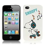  Funda protectora trasera de plástico de Snoopy para iPhone 4 4S