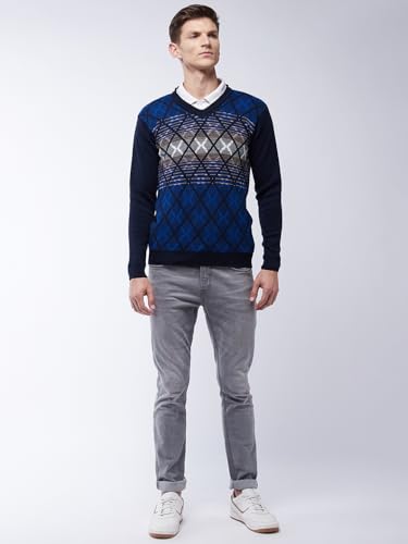 Image of Pivl Men's Winter Geometric Print Sweater - Warmth and Style for The Season||Winterwear||