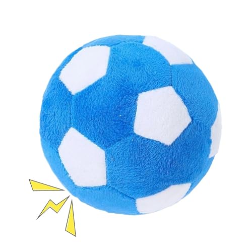 Fußballspielzeug für Hunde- quietschendes Fußballspiel, interaktives Plüsch- Kauzubehör, bereicherndes Haustiergeschenk | Spielen im Innen- und Außenbereich, Linderung beim Zahnen, für große und mitte