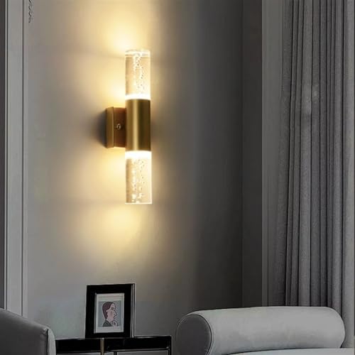 Lámparas de pared de cristal de lujo con acabado negro e iluminación cálida 4