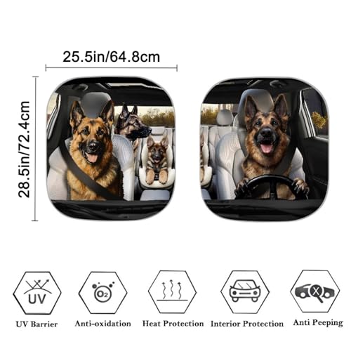 Image of Funny Sheepdog Car Windshield Sun Shade Folding Car Sun Shade for Front Window Heat and UV Rays Easy Storage Auto Interior Protector Universal Vehicle Accessories