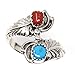 Adjustable Ring Featuring Turquoise & Coral