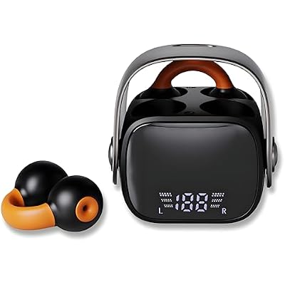 Wireless Ear Clip Headphones Bluetooth 5.3 - Lightweight Bone Conduction Earbuds with LED Display, Open Ear Earphones Compact Mini Design for Small Ears, Fit for Running, Sports & Gym
