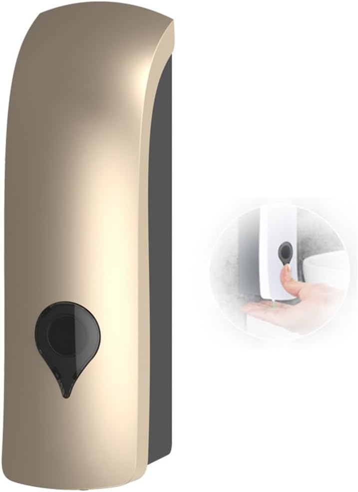 300ml Shower Dispenser Wall Mounted Shampoo and Conditioner Dispenser, No Drill Dispenser for Bathroom Manual Body Wash Lotion Dispenser Container, Gold (Color : Gold, Size : Single)