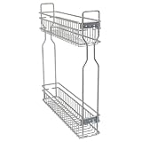 Cestello estraibile laterale a 2 livelli, ripiano scorrevole in filo metallico, mobiletto portaoggetti, portaspezie estraibile in ferro, resistente, scorrevole, per ,Right Installation-150mm Cabinet