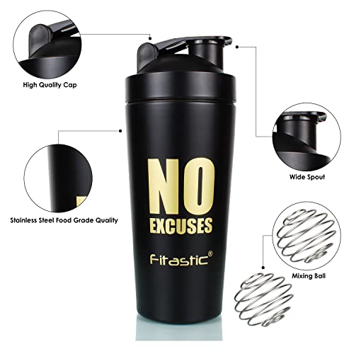 Image of Stainless Steel 750 ml Shaker Bottle with Steel Ball