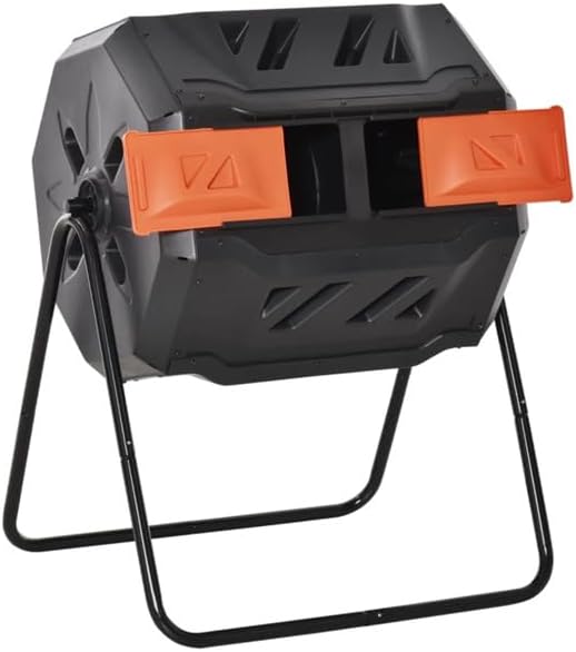 Orange Tumbling Outdoor Compound Fertilizer Drum 162L