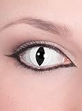 Raubtier weiße Kontaktlinsen / Monatslinsen - Motivlinsen ohne Sehstärke - Unisex - Erwachsene - ideal für Halloween, Karneval, Motto- und Horror-Party