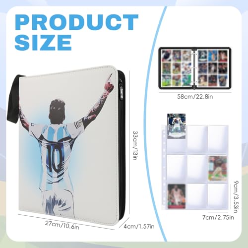 Image of PATPAT 720 Pockets Football Cards Binder Autographed Card Binder Storage Bag Waterproof PU Cover Zipper Organzier Holder Multi Purpose Bag for Game Trading Cards, Collectible Card