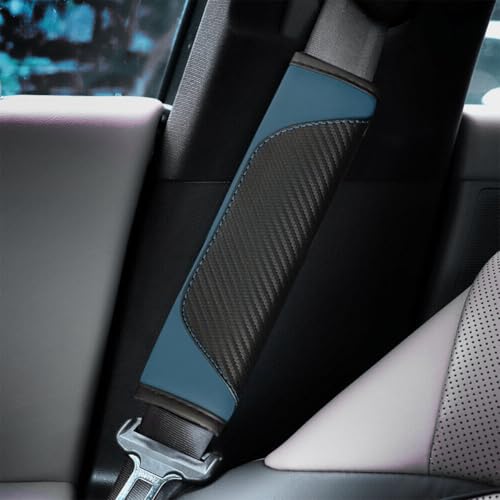 Image of Osilly 2PCS Car Seat Belt Cover, Carbon Fiber Seatbelt Shoulder Protection, Soft Car Seat Belt Strap Cushion Protect Your Neck and Shoulder, Car Accessories Seat Belt Pad for Car Truck (Dark Green)