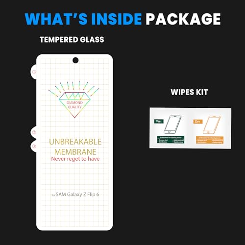 Image of FIRST MART TPU Screen Protector for Samsung Galaxy Z Flip 6 - Unbreakable Membrane Protection, Case Friendly Coverage, Bubble-Free, Edge to Edge Coverage [ 1 Pack]