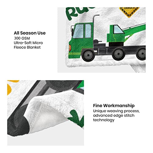 Construction Truck Blanket Boys Excavator Plush Throw Blanket Soft Fuzzy Flannel Tractor Blanket For Bed Couch Sofa Decor Blankets Trucks Car Lover Toddler Kids Blankets Gift 60"X50" #TOP3