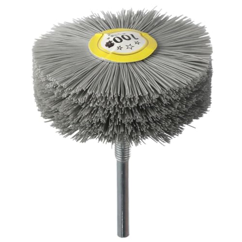Image of Nylon Wheel Brush 6mm Threaded Shank,Abrasive Grinding Head Metal Not Corrode Crimped(1000 Grits)