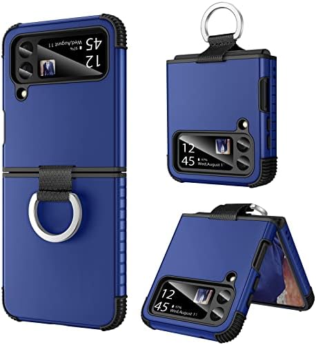 BENTOBEN Samsung Galaxy Z Flip 3 Case, Z Flip 3 5G Case, Heavy Duty 2 in 1 Full Body Rugged Shockproof Protection Cover with Ring Girls Women Boy Men Covers for Galaxy Z Flip 3 6.7”, Blue
