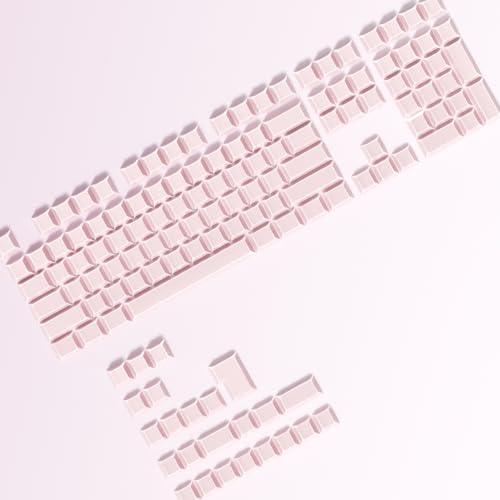 Image of Fogruaden PBT Keycaps Set, Cherry Profile Side Print Keycap for Mechanical Keyboard Keycaps(ZheYing-Pink)