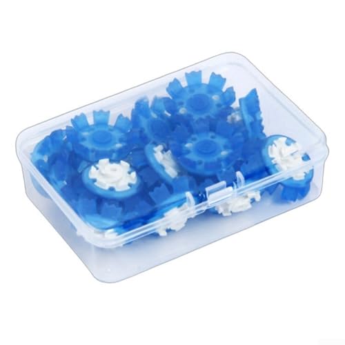 DAZZLEEX Lot de 16 crampons Fast Twist 3.0 en caoutchouc à 8 points pour homme et femme, kit de rechange antidérapant pour chaussures de golf, rouge et blanc (bleu-blanc)