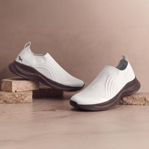 Image of Neeman's Curve Knit Slip On Shoes for Men | Casual Slip On Shoes | Lightweight Walking Shoes | Breathable Knit Upper | Comfortable Cushioned Shoes | Stretch Fit | EVA Sole with Grip
