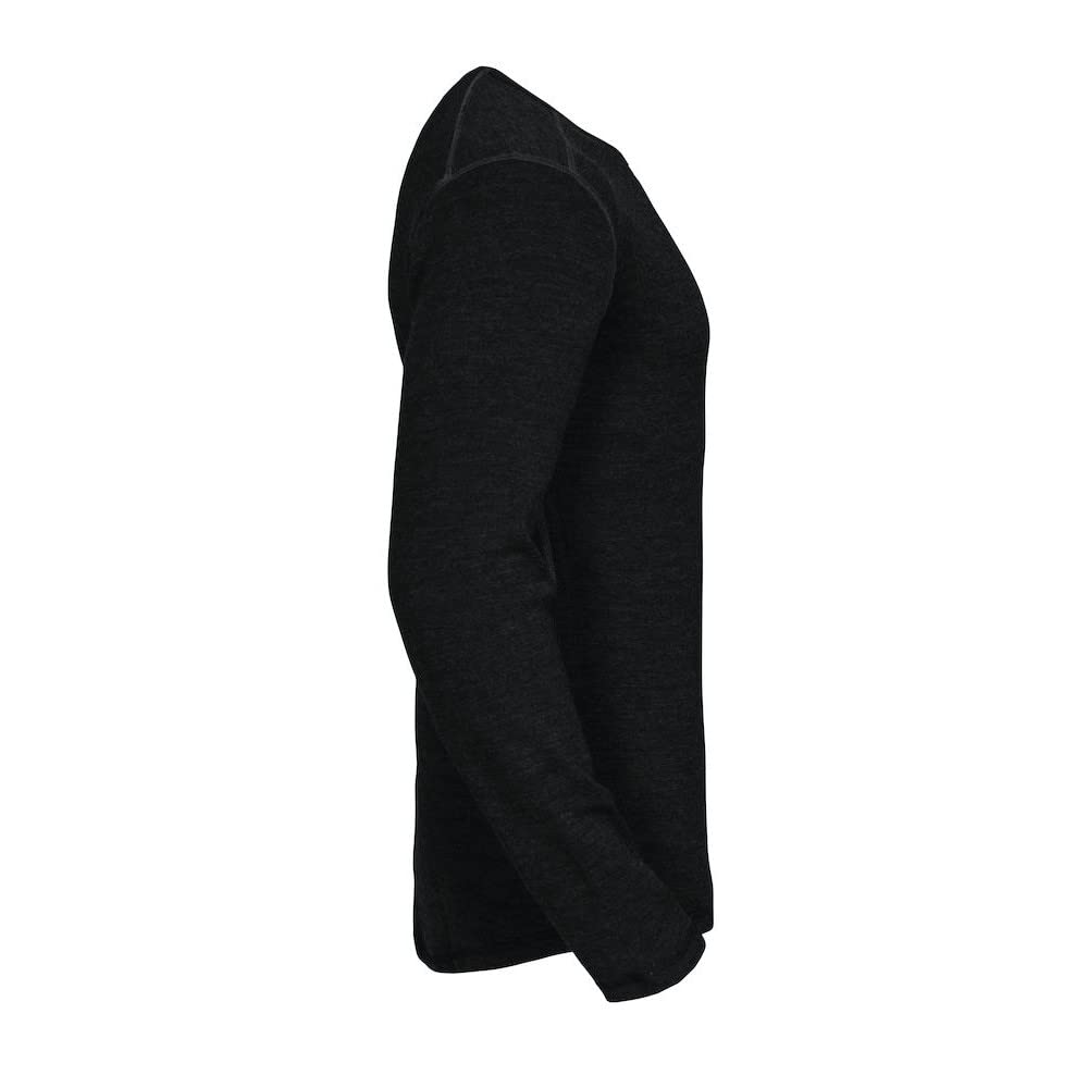 Camiseta Térmica de Lana para Hombre (M) (Negro)