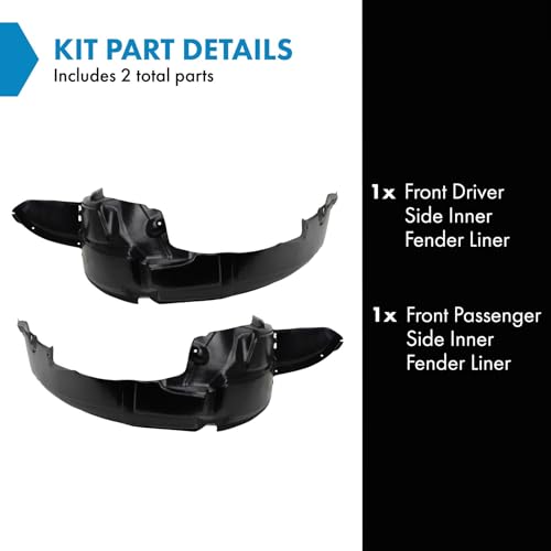 Image of TRQ Front Inner Fender Liner Set Compatible with 2012-2013 Hyundai Accent HY1248122 HY1249122