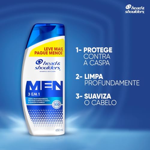 Shampoo Anticaspa Head & Shoulders Men 3 em 1, 650 ml