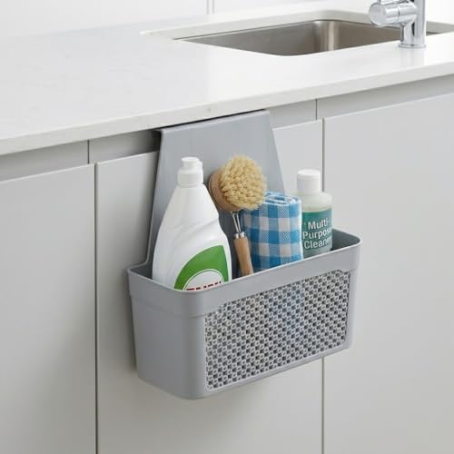 Orret Home Dolap İçi Asılabilir Plastik Organizer Deterjan Sünger Düzenleyici Askı Mutfak Banyo Dolap İçi Düzenleyici Kapak Arkası Organizer Sepet (Asorti Renk) - Görsel 3