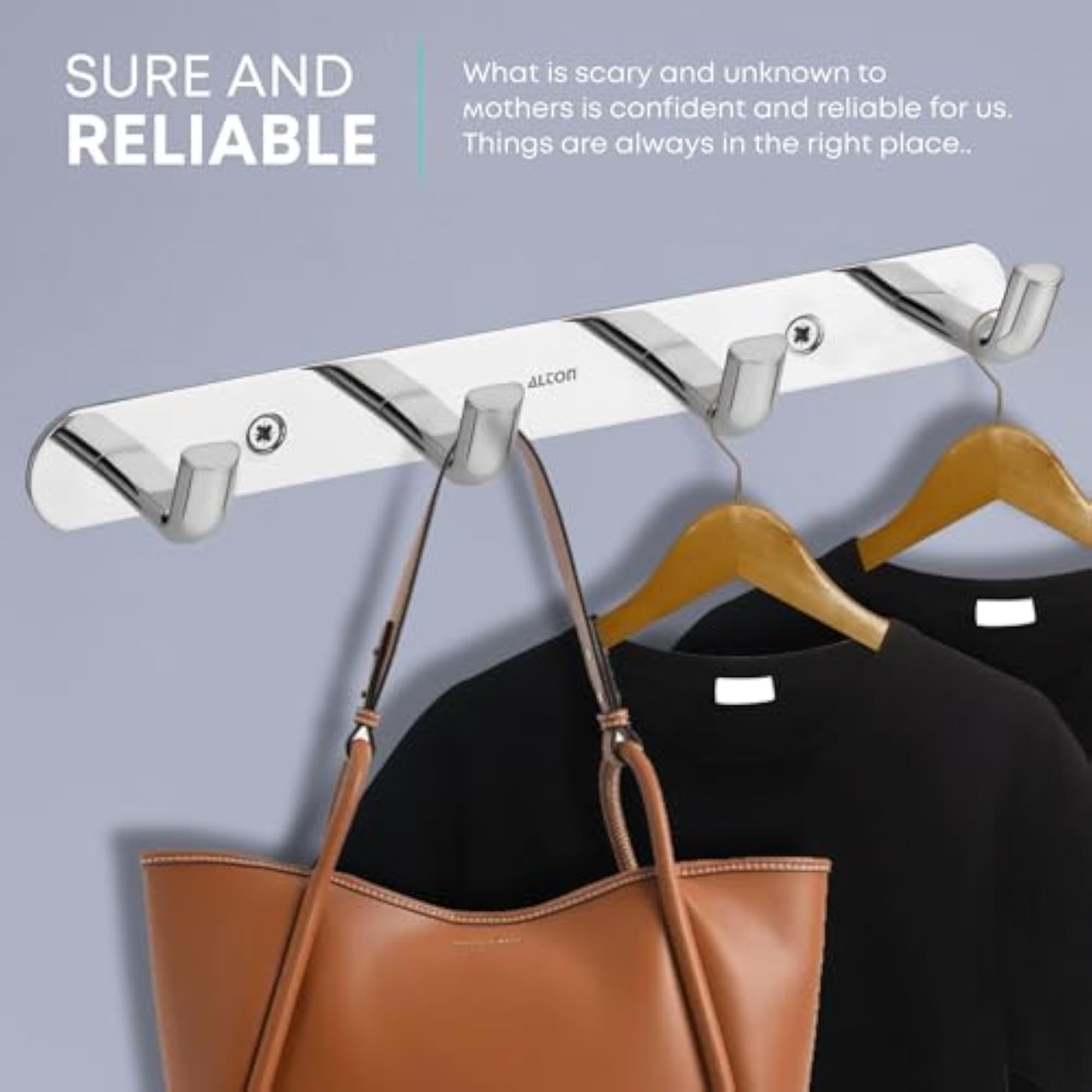 Stainless Steel 4-Pin Wall Hooks for Hanging Cloth, Silver
