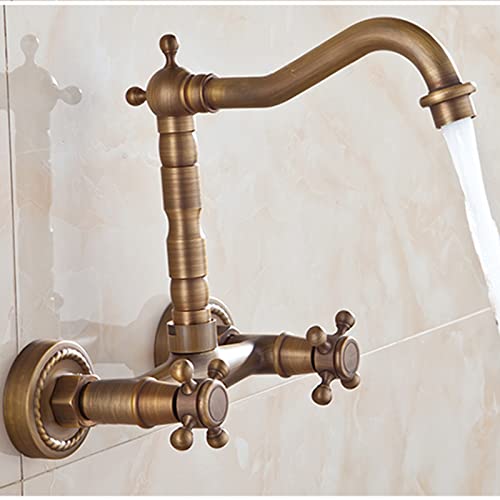Mitigeur cascade salle de bain en laiton antique robinet rétro chic - 6