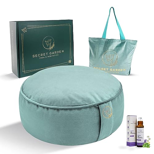 Secret Garden Velvet Meditation Cushion – Large Yoga Cushion to A...