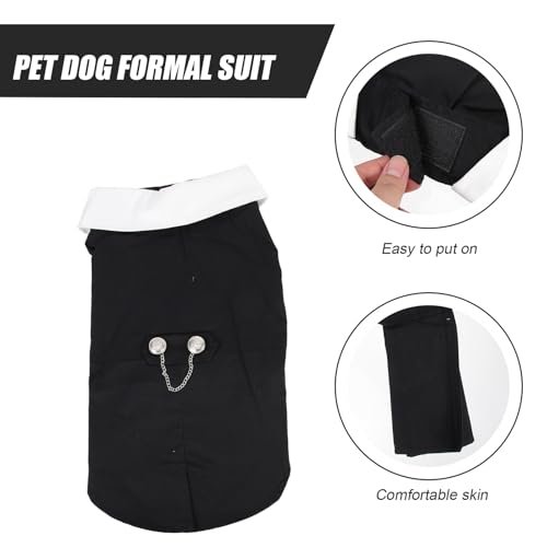 Disfraz formal para perro Tuxedo talla L negro miniatura 7