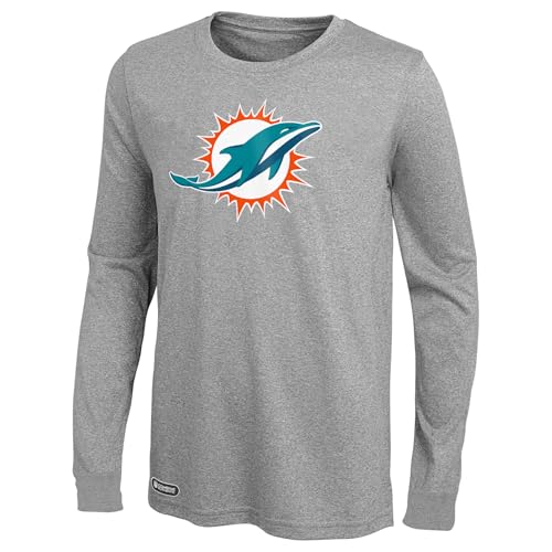 Outerstuff NFL Men's Primary Stadium Logo Long Sleeve Tee, Miami Dolphins, X-Large Team Color