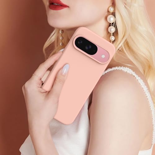 Image of Tobfit Back Cover Case Compatible with Google Pixel 9 /9 Pro, Case Cover Rugged Flexible Durable Anti-Slip Silicone Protection Shockproof Google Pixel 9 /9 Pro Back Cover (Pink Sand)
