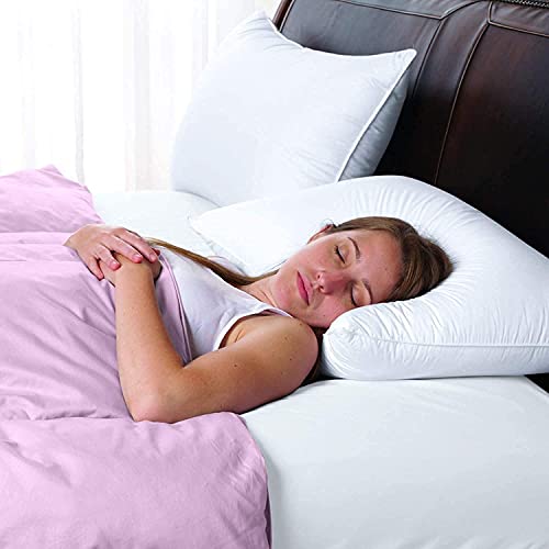 Image of Cuddledown Dreamstead Down Alternative Pillow | 100% Cotton, Percale Weave | Premium European Fill | Hypoallergenic | Handcrafted | Oeko-TEX Standard 100 | 20 inch x 30 inch | Queen | Firm