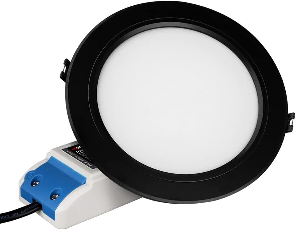 LGIDTECH FUT066-B 12W Black LED Recessed Ceiling Downlight RGB+CCT Color Changing and Temperature Adjustable AC 100-240V,Smartphone APP Control via WL-Box1 Gateway(Excluded)