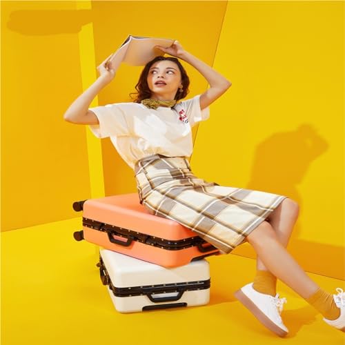 Suitcase Aluminum Frame Trolley Case Universal Wheels 24 Inch Trolley Suitcase 26 Inch Suitcase For Men And Women Suitcase Tags(Black,26IN)3