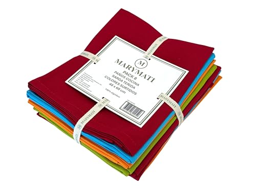 MARYMATI Paños de Cocina, Set de 8, Multicolor, 48 x 60 cm, 100% algodón