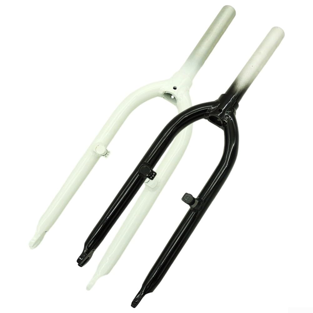 Horquilla delantera de bicicleta plegable de aleación de aluminio de 20 pulgadas con freno en V, tubo superior de 28.6 mm x 170 mm, horquilla de suspensión ligera para ruedas de 20 pulgadas (negro)