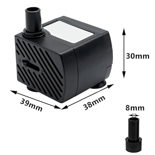 180L/H 3W Mini-Tauchpumpe, Ultra Leise Aquarium Pumpe mit 1.3m Netzkabel，mit 1 Düsen für Brunnenaquarium， Aquarium, Teichgarten EU-Stecker