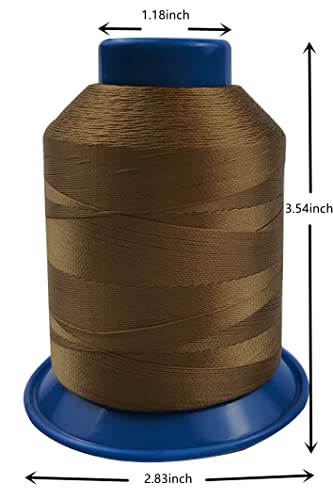 Moon Waves Nylon Thread Extra Super Strong For Sewing Leather, Upholstery, Jeans And Weaving Hair (Coffee Dark Brown Light Brown) #TOP2