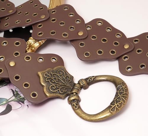 Wide Disc Belts for Women Boho Concho Leather Waist Belt Vintage Western Chunky Belt for Dresses4