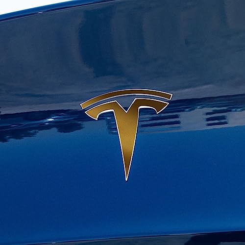 Image of IPG Compatible with Model Y Decal Sticker (8 Logo Set) Overlay Stickers Do it Yourself Stickers Set Personalize Your Tesla (Metallic Gold)