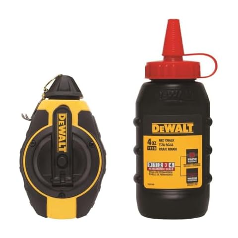 Dewalt 3:1 Chalk Line Measuring Reel with Red Chalk Cover