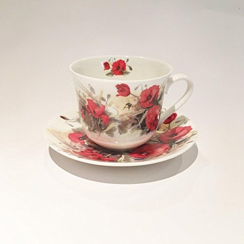 Talking Tables Truly Scrumptious Service à Thé En Carton Vintage - 12 Tasses Florales Avec Soucoupes Et Anses - Lot De 1