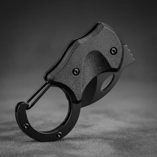 Image of ASIRA Metal Keychain Clip & Package Opener | Heavy Duty EDC Tool | Black