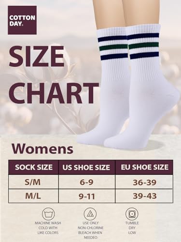 Image of COTTON DAY Women's Soft Combed Cotton Socks Seamless Toe Black White Navy