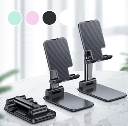 Suporte Para Celular e Tablet Dobrável Portátil Ajustável Apoio Mesa