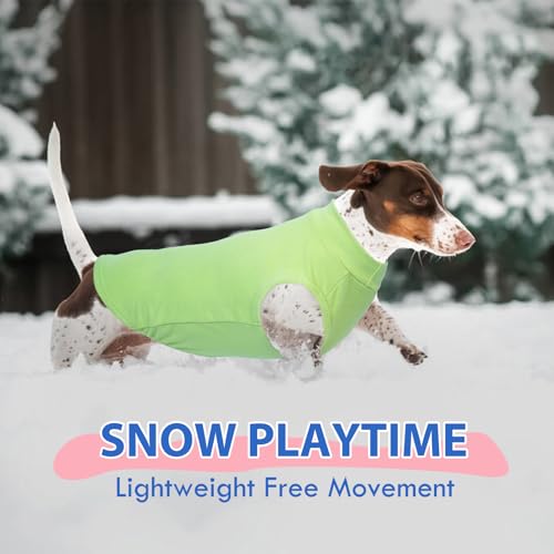 Image of Warm Fleece Dachshund Clothes for Medium Dogs, Green, XXL | Soft dachshund sweater for Long-Body Dogs, Lightweight Pullover Vest for Indoor Daily Wear,dachshund vest